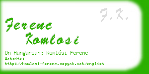 ferenc komlosi business card